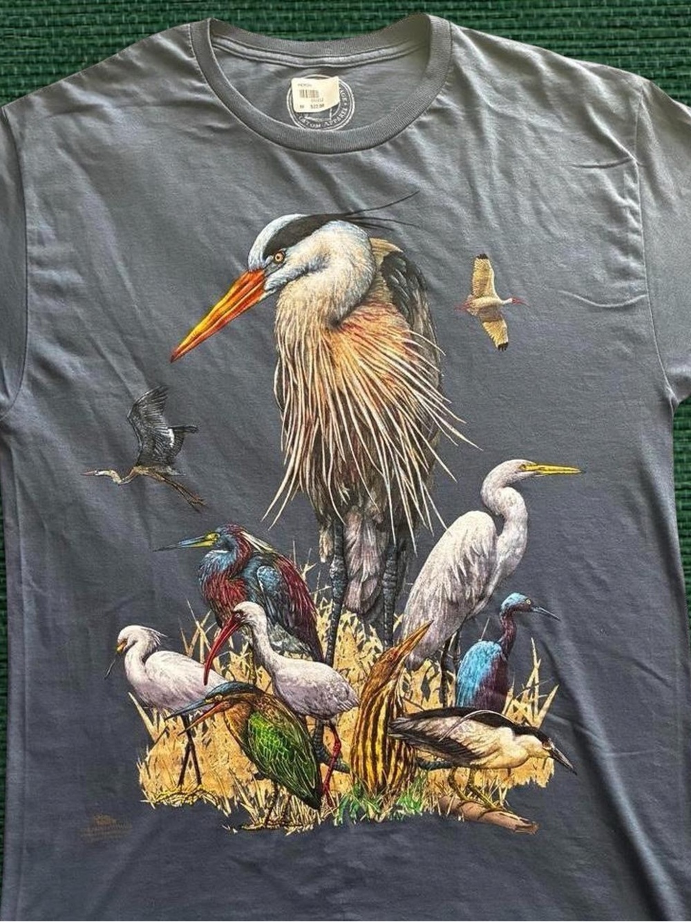 Heron & Wading Birds Graphic Tee - Blue
